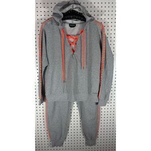 Bebe studded sweatsuit set hoodie & sweatpants size S oversized